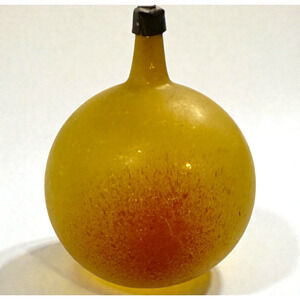 Vintage Unsilvered Glass Fruit Christmas Ornament Blown Apple Peach Pear Ball 3"